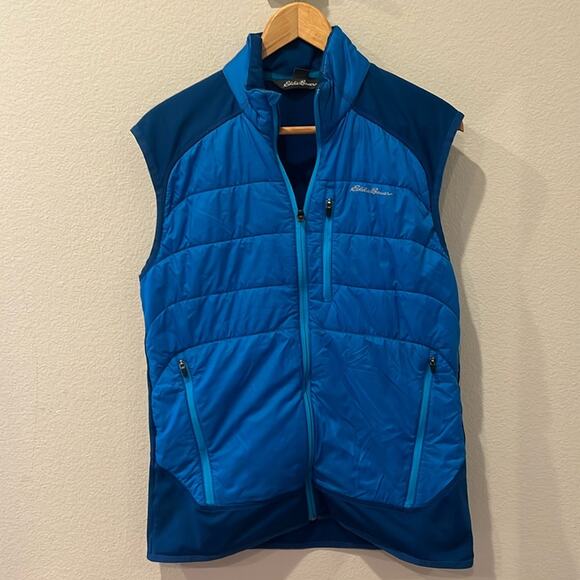 Eddie Bauer FreeHeat Bright Blue Insulated Zip Up Vest | Mens Small - Picture 1 of 7